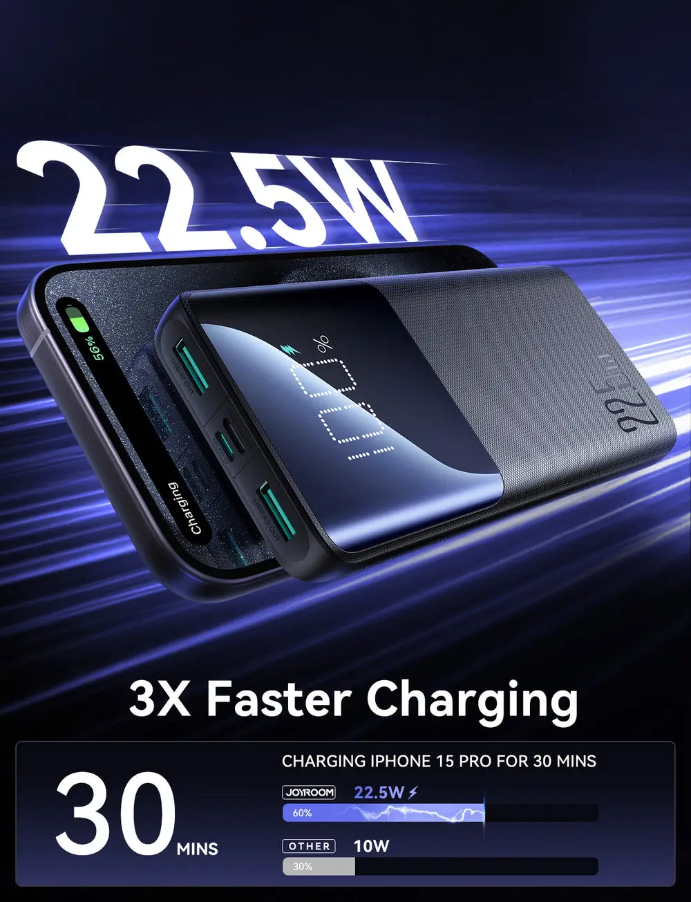 Joyroom JR-QP191 22.5W 10000mAh Fast Charging Power Bank