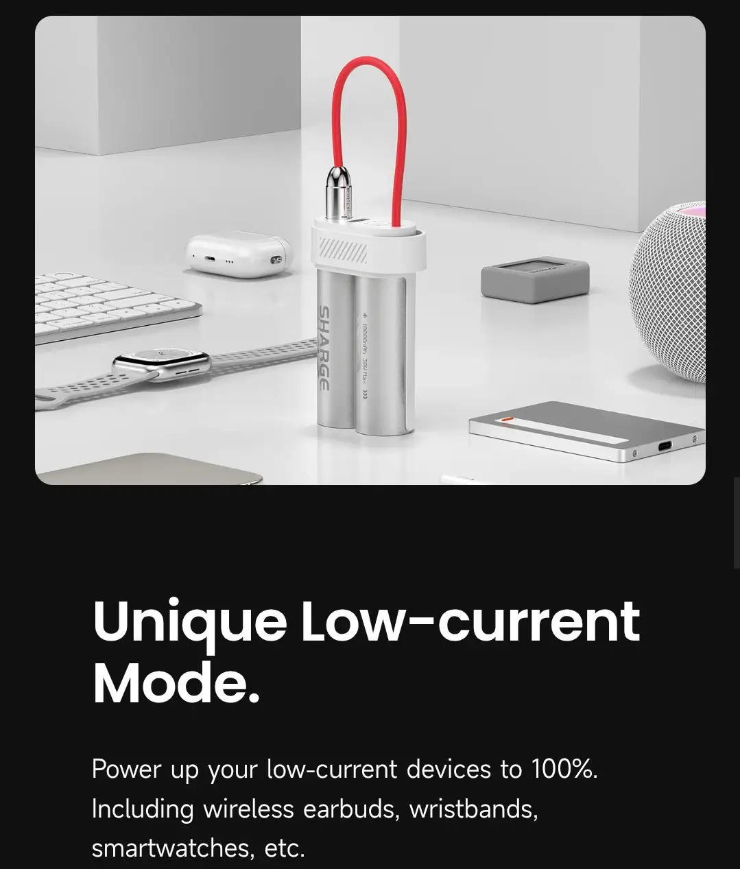 Sharge Pouch Mini 10000mAh 30W Power Bank with Built-in Cable