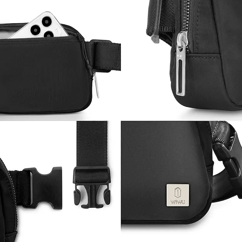 WIWU LULU Unisex PU Leather Crossbody Sling Bag – Stylish Everyday Carry