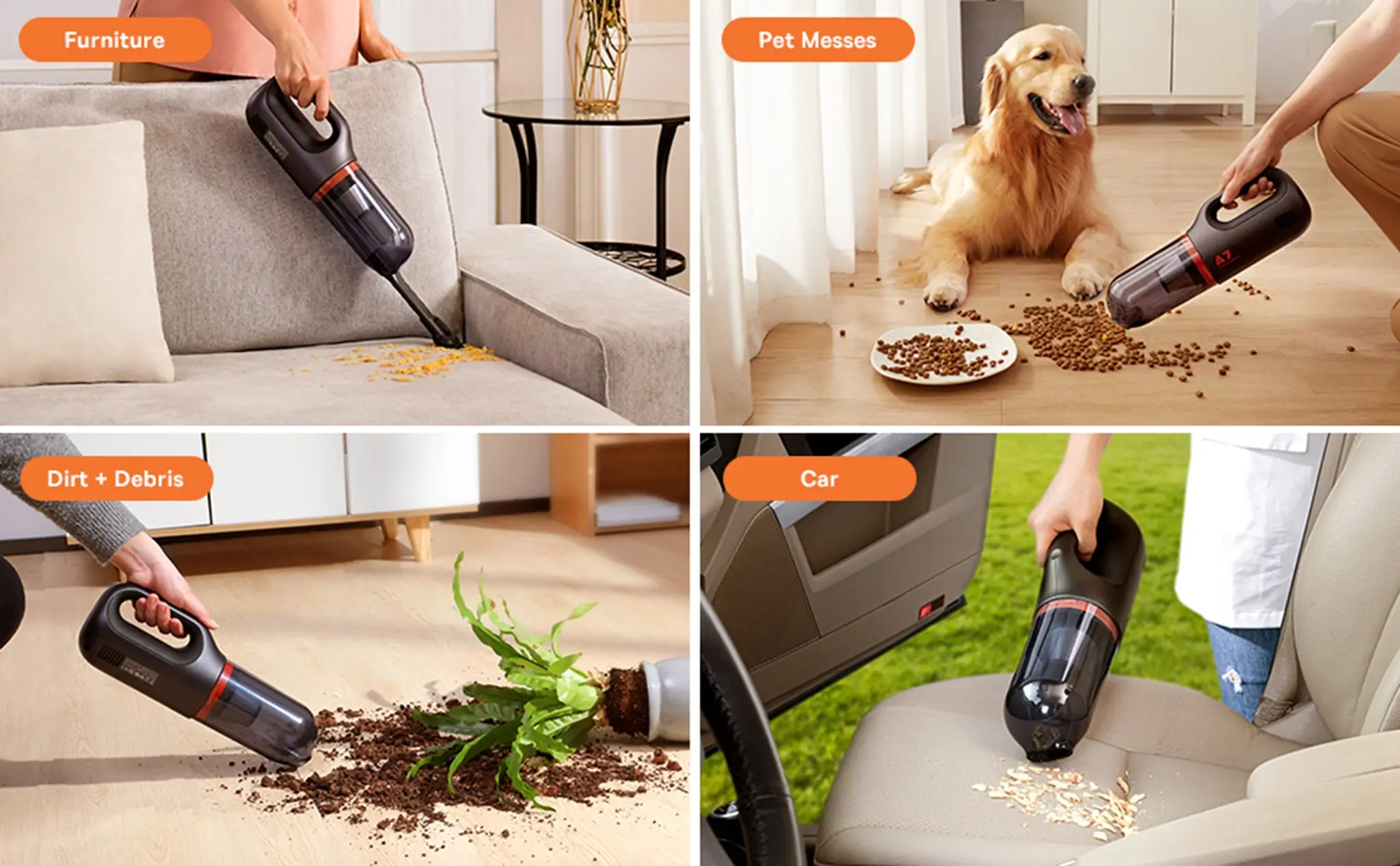 Baseus A7 Cordless Car Vacuum Cleaner handheld design