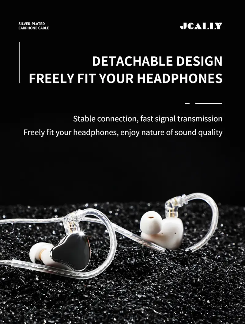 JCALLY PJ5 Lightning OFC Silver-Plated Audio Cable for iPhone and iPad