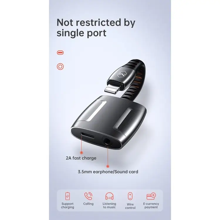 Mcdodo Lightning to 3.5mm Dongle Adapter – Audio and Charging – Bangladesh Price