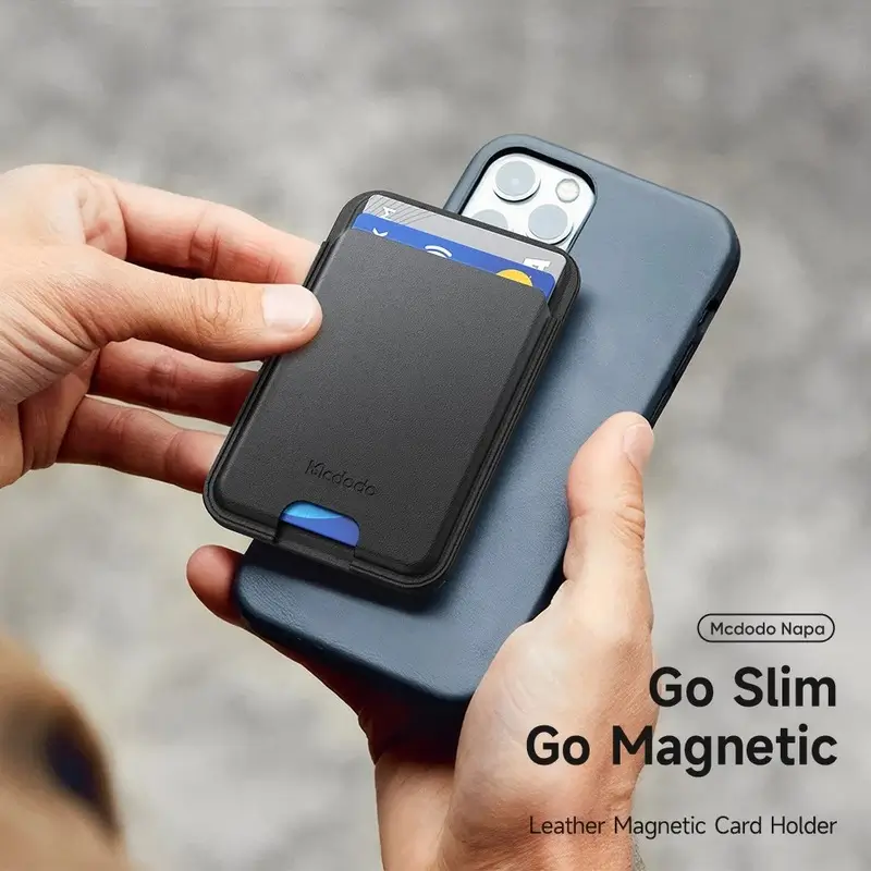 Mcdodo WH7920 Napa Series Magnetic Card Case showing slim profile and MagSafe compatibility