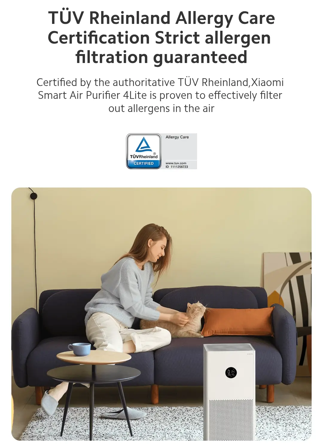 Mi Smart Air Purifier 4 Lite – Suitable for Bedrooms and Living Rooms