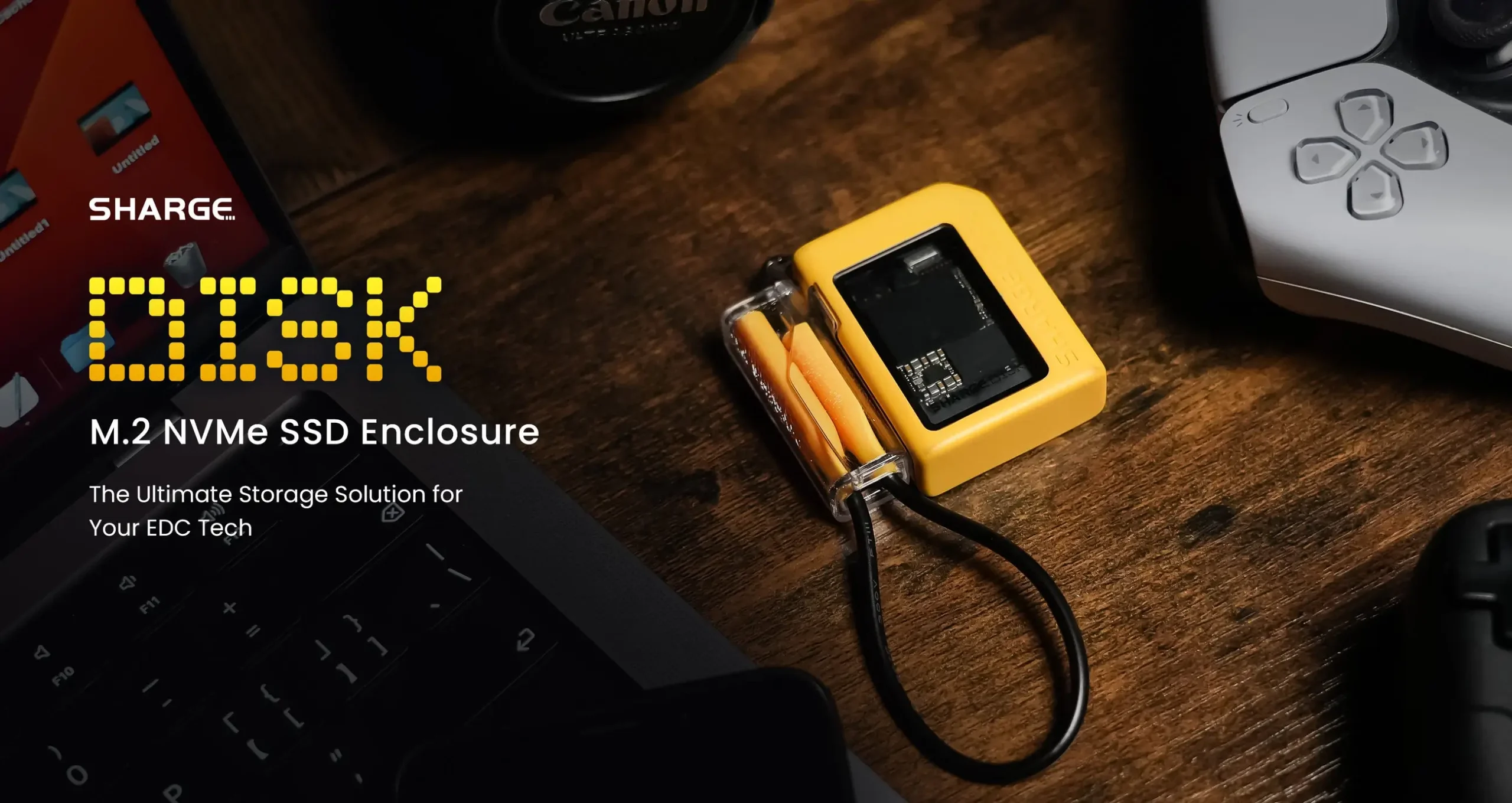 Sharge Disk SSD Enclosure M.2 NVMe 2230 with USB-C and cooling fan