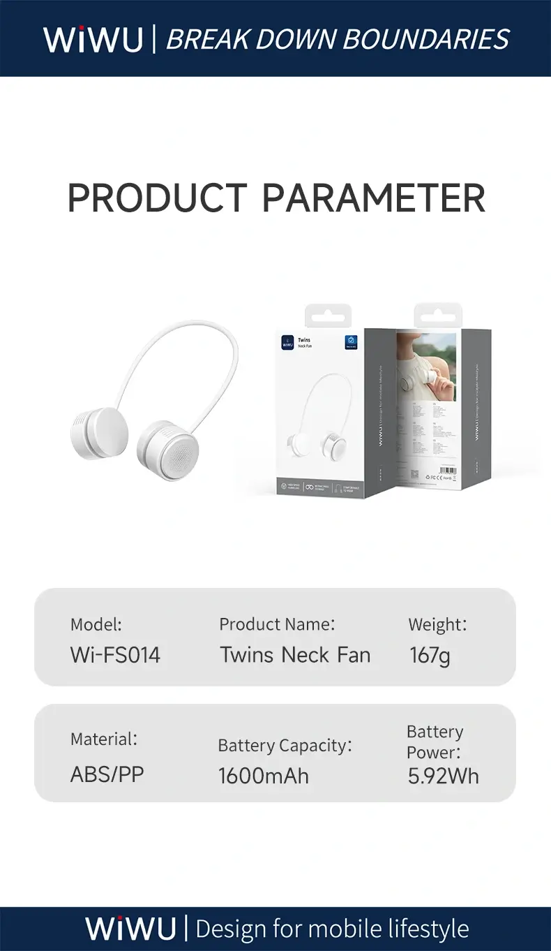 WiWU Wi-FS014 Twins Neck Fan Box Package