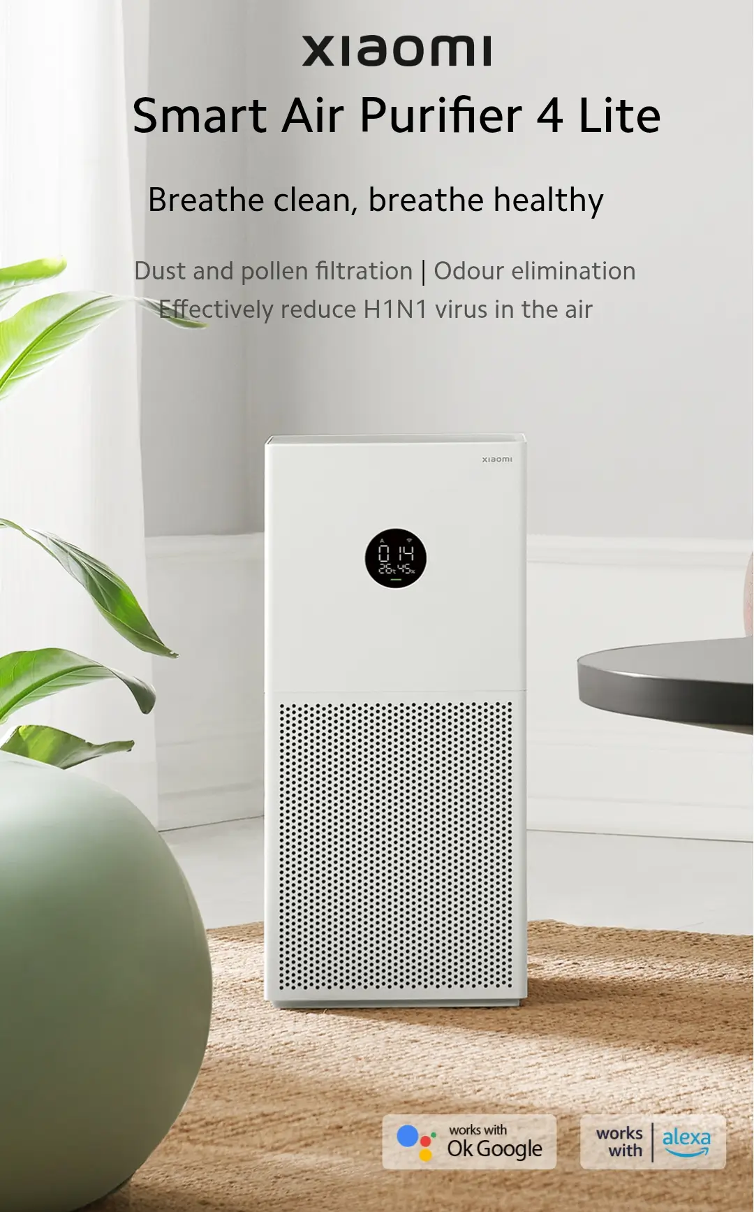 Xiaomi Smart Air Purifier 4 Lite with HEPA Filter – Front View