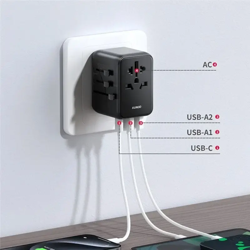 XUNDD XDCH-069 20W Travel Adapter with 2 USB and 1 USB-C Port