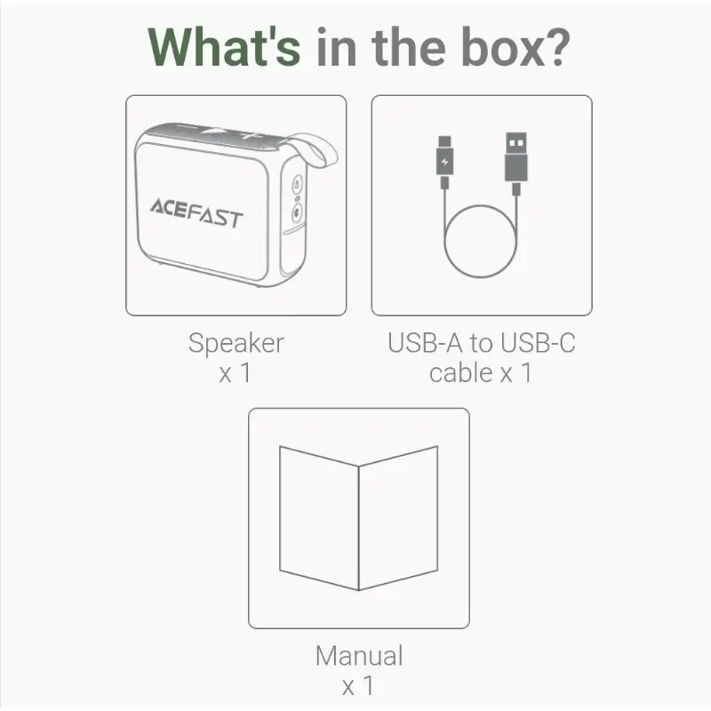 ACEFAST K4 Go Speaker Box Contents