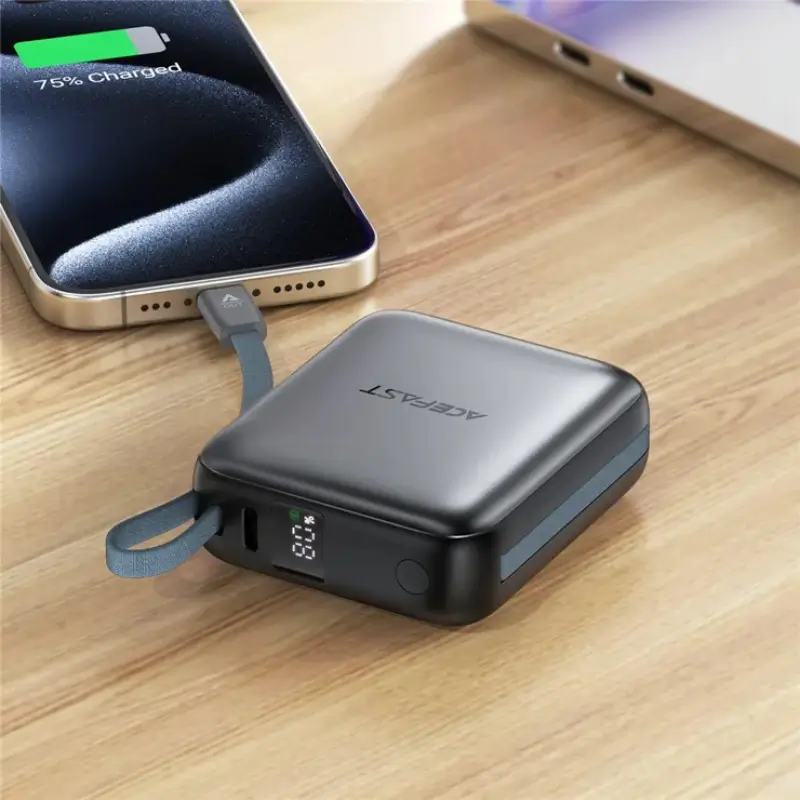 ACEFAST M23 10000mAh Power Bank with Dual Built-in Cables