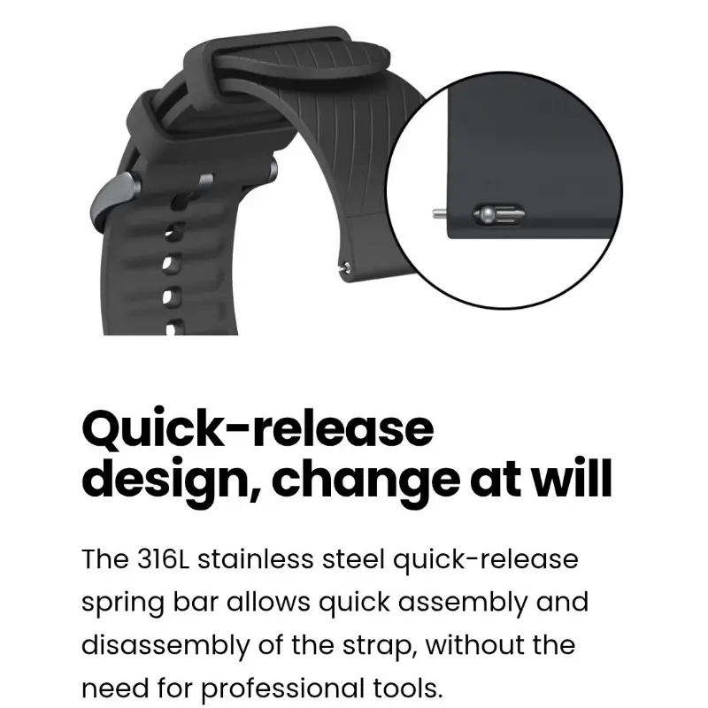 Amazfit 22mm Textured Silicone Watch Strap – durable silicone band for Amazfit smartwatches in Bangladesh