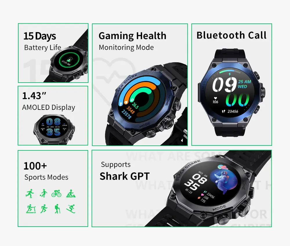 Black Shark S1 Pro ChatGPT Smartwatch Features