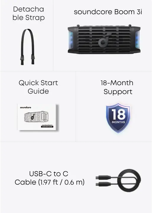 soundcore boom 3i speaker box contents