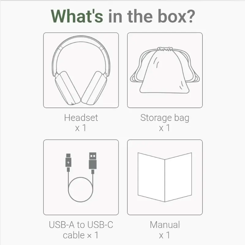 ACEFAST H12 HEADSET BOX CONTENTS