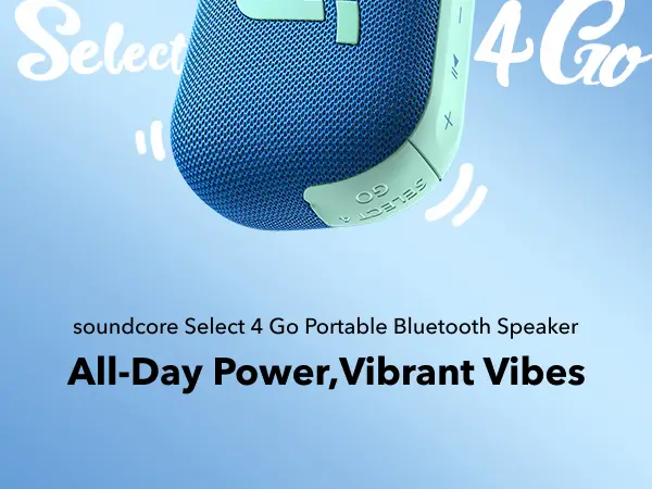 Soundcore Select 4 Go Bluetooth speaker floating in pool