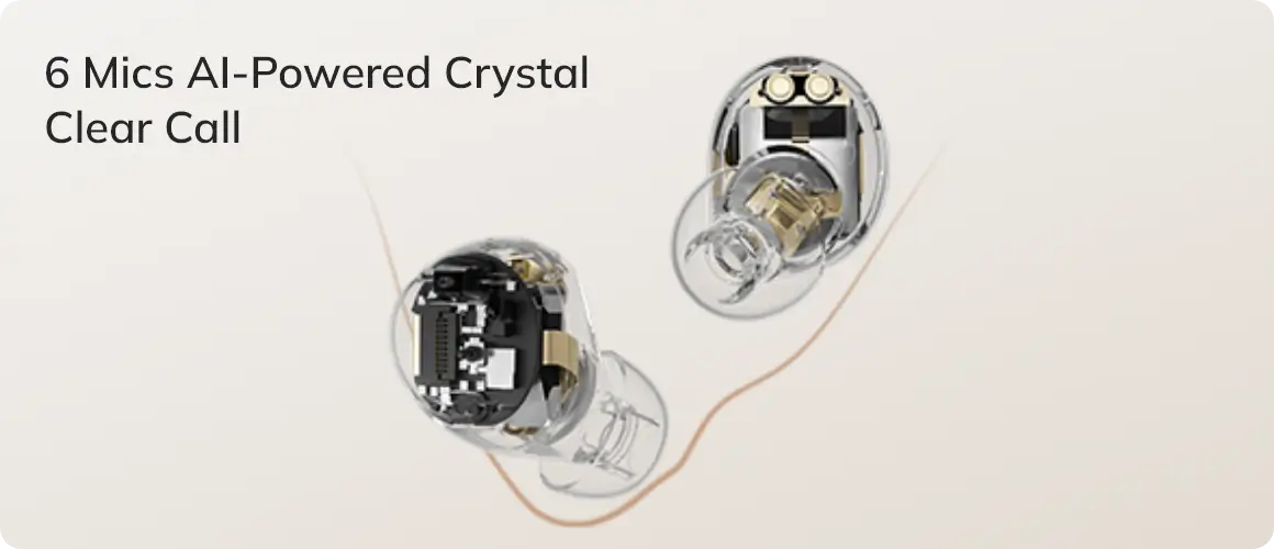 QCY ArcBuds HT07 6-mic ENC system for clear calls