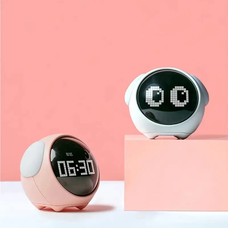 Xiaomi Emoji Pixel Voice Control Alarm Clock With Led Light & Multifunction Digital Clock