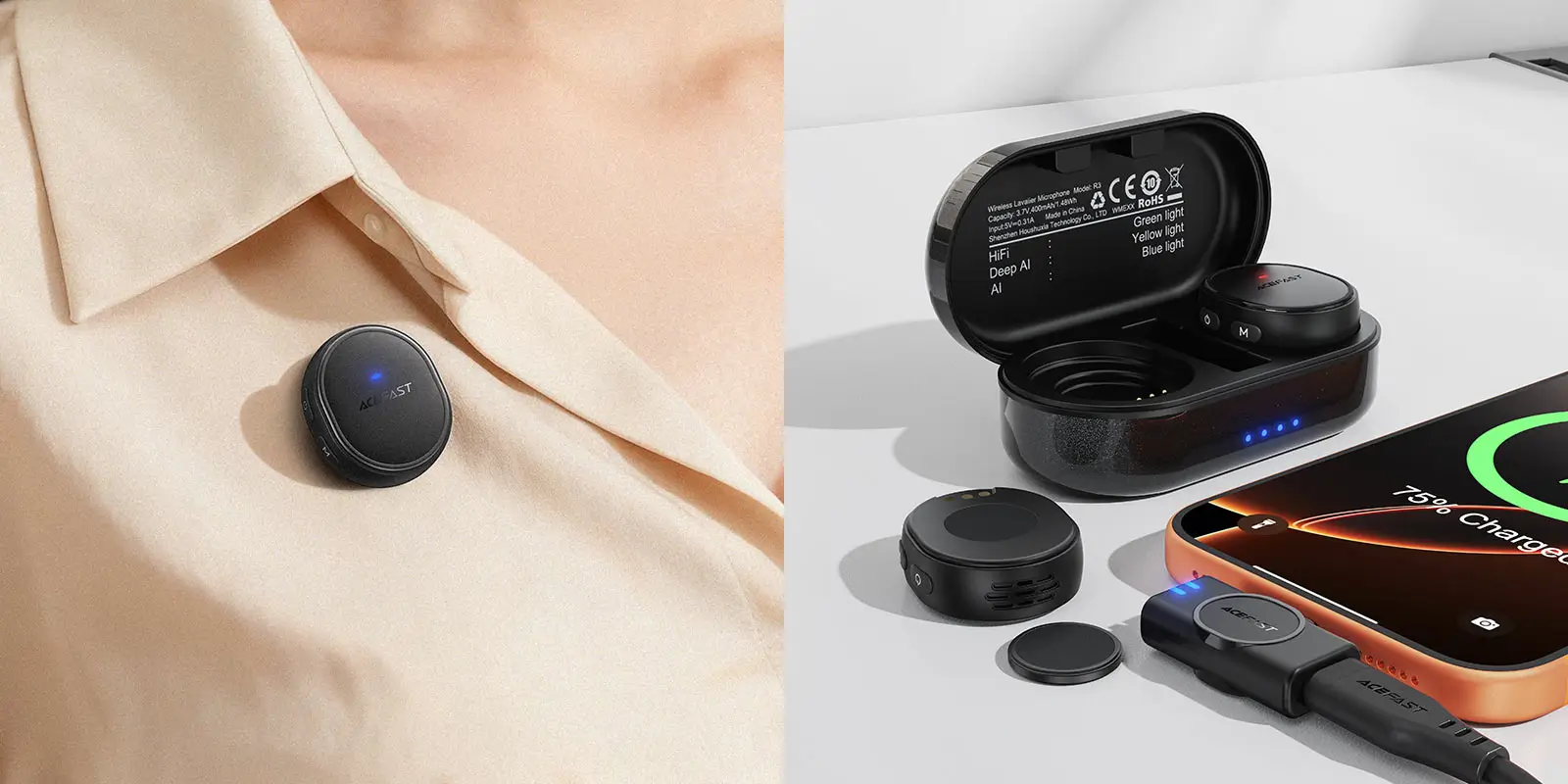 ACEFAST R3 AI Noise Reduction Wireless Microphone Price in Bangladesh