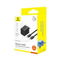 Baseus GaN5 Mini 25W att charger with USB-C cable in black