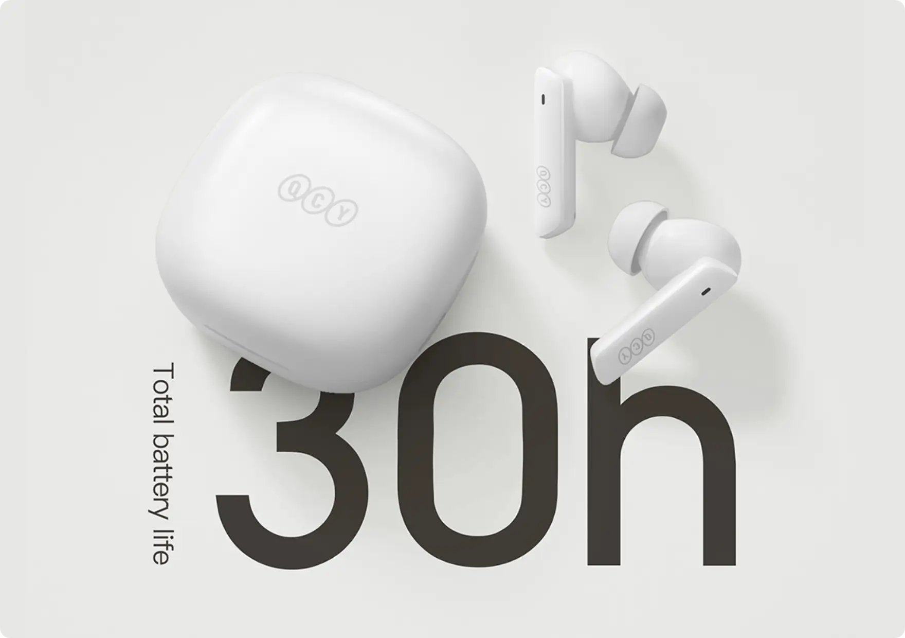 QCY MeloBuds ANC Wireless Earbuds – 40dB Hybrid ANC, 30H Playtime