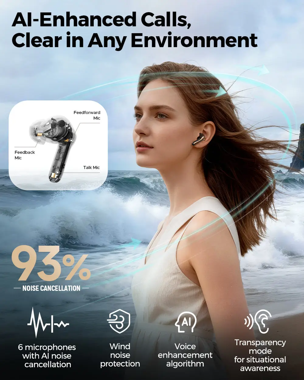 SOUNDPEATS AIR5 PRO+ HI RES AUDIO EARBUDS SNAPDRAGON SOUND