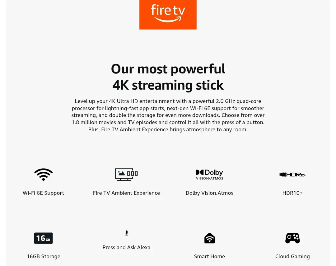 Amazon Fire TV Stick 4K Max home entertainment streaming device