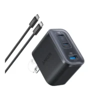 Anker Nano 70W 3-Port Charger with USB-C to USB-C Cable - Stone Black