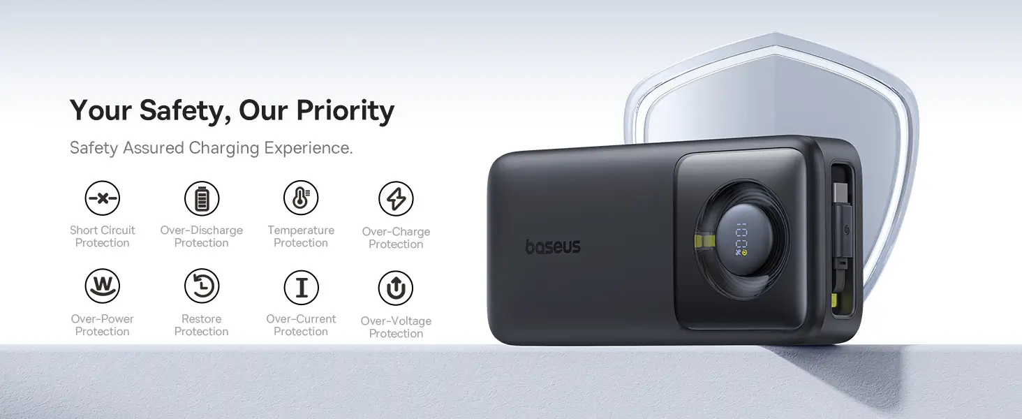 Baseus Free2Pull power bank LED display battery indicator
