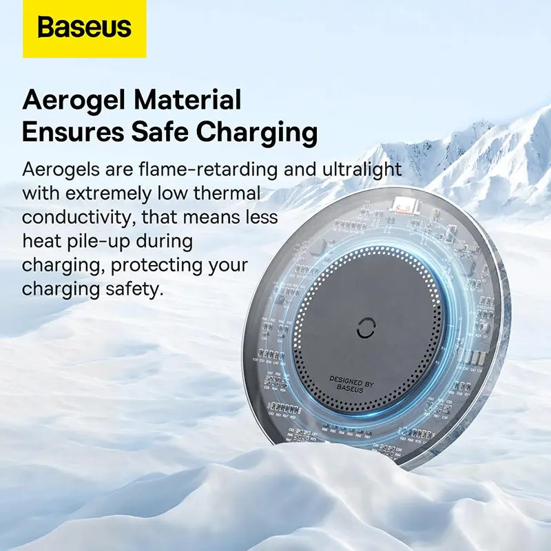 Baseus Simple 2 15W Fast Wireless Charger Tempered Glass Design